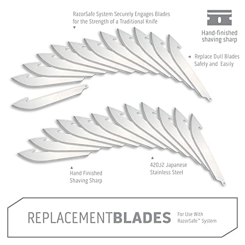 Outdoor Edge 3,5" Drop Point Blades Silver 24pk