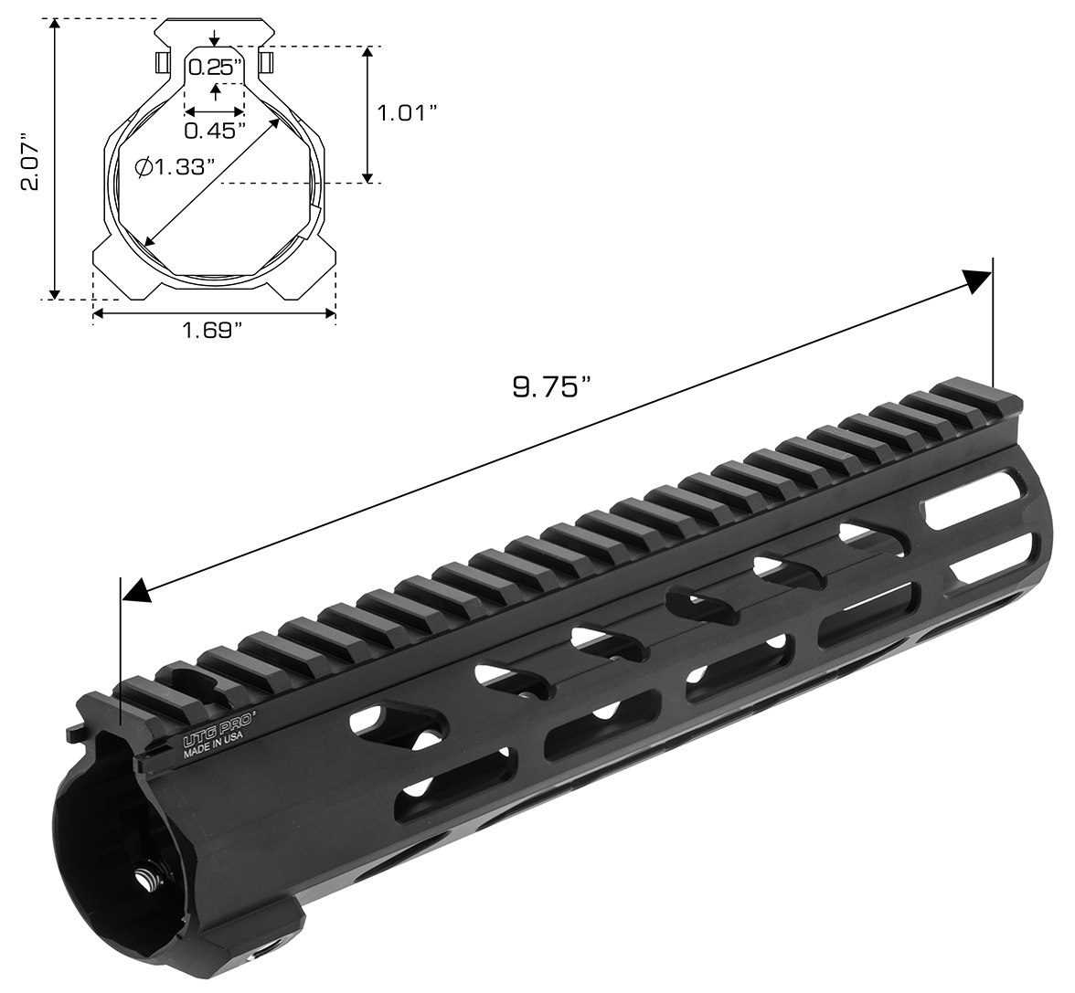 UTG PRO Arwen Free Float M-LOK® Handguard, 10"