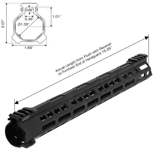 UTG PRO Forerunner Free Float M-LOK® Handguard,15"
