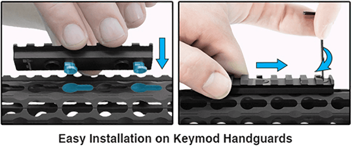 UTG PRO Keymod Rail Section, 4-slot, Black