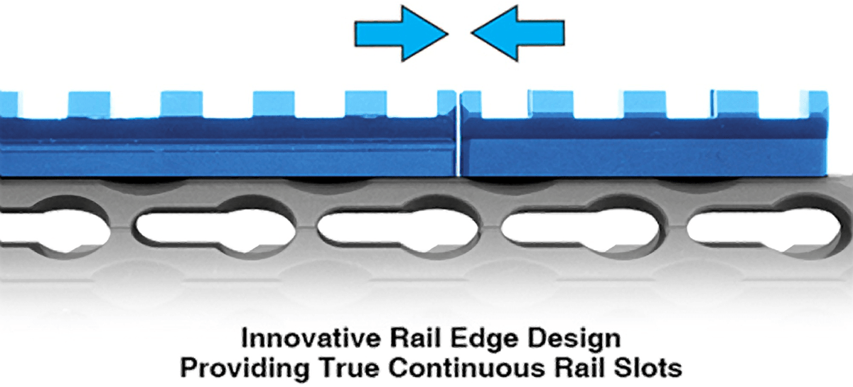 UTG PRO Keymod Rail Section, 4-slot, Black
