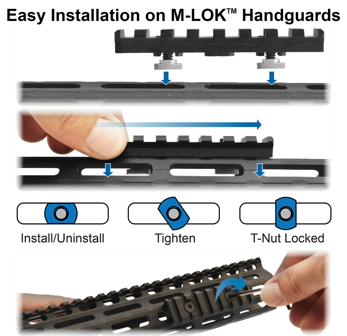 UTG PRO M-LOK Rail Section, 8-slot
