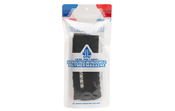 UTG AR308 Windowed Polymer Magazine, 25 Round, LR/SR .308