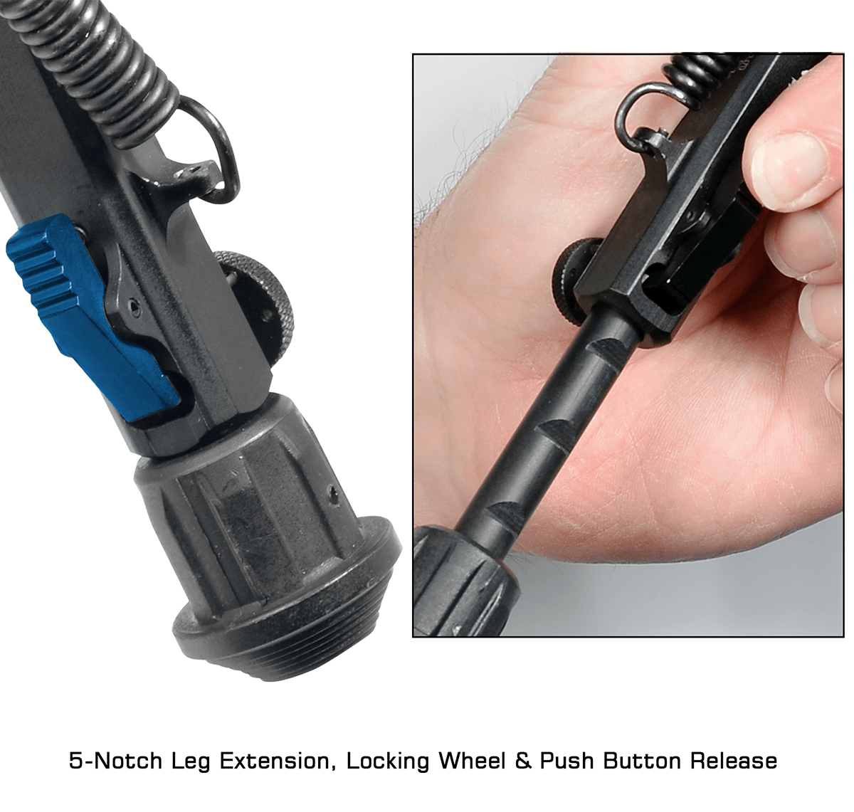 UTG Super Duty QD Bipod, 6"- 8.5" Center Height, Picatinny