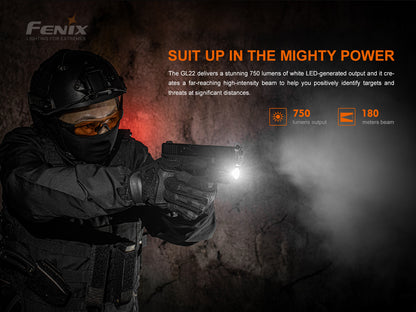 Fenix Tactical pistol flashlight with red laser – GL22