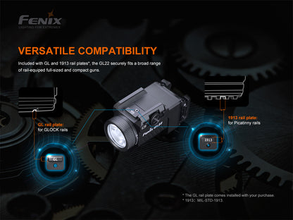 Fenix Tactical pistol flashlight with red laser – GL22