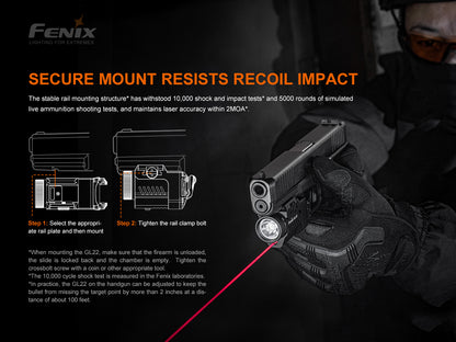 Fenix Tactical pistol flashlight with red laser – GL22
