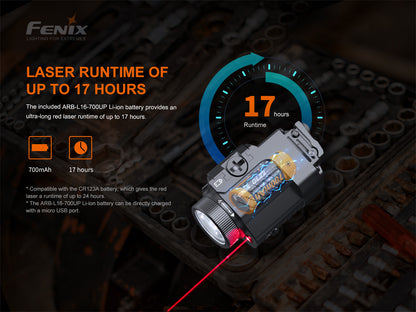 Fenix Tactical pistol flashlight with red laser – GL22