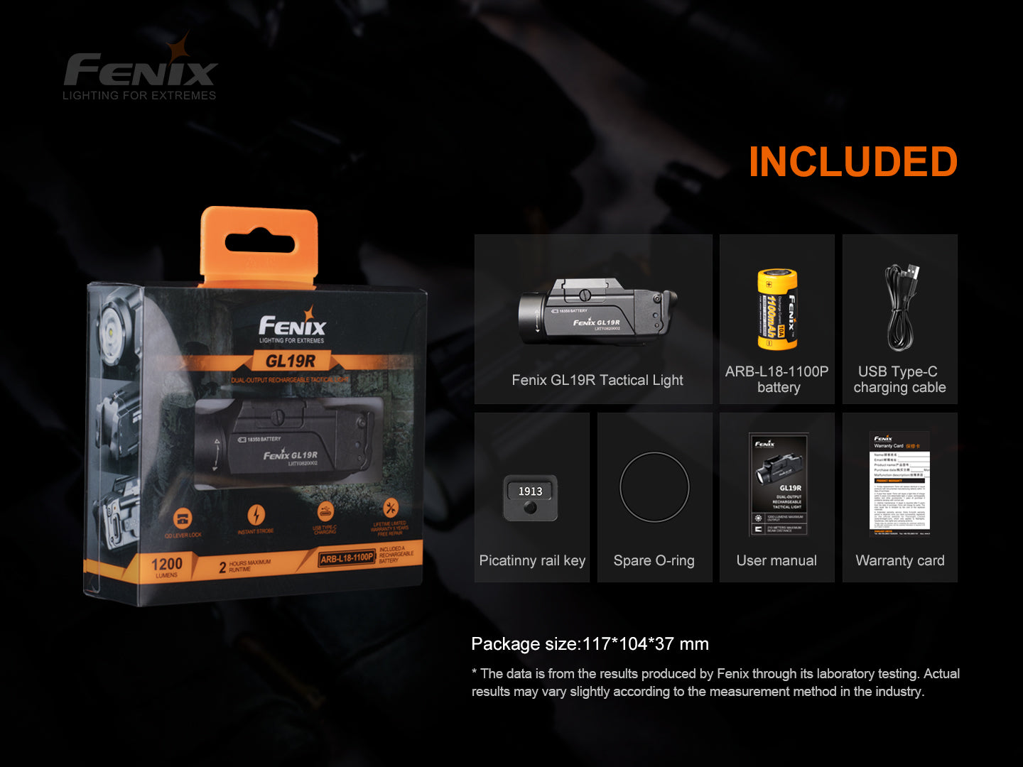 Fenix Weapon Flashlight GL19R 1200 Lumens