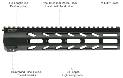 UTG PRO Arwen Free Float M-LOK® Handguard, 10"