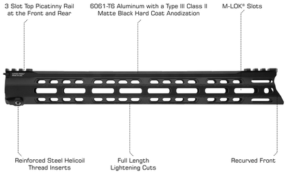UTG PRO Forerunner Free Float M-LOK® Handguard,15"