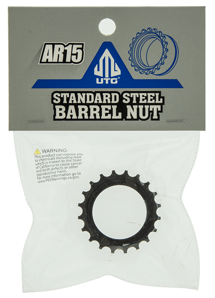 UTG Standard AR15 Steel Barrel Nut - Black