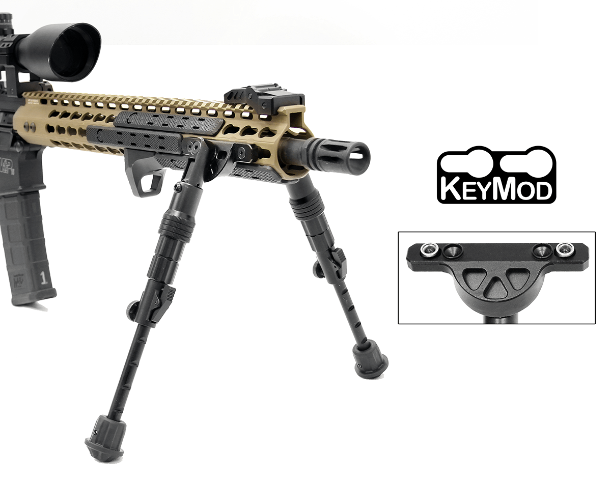UTG RECON FLEX KEYMOD BIPOD, MATTE BLACK, 5.7''-8'' CENTER HEIGHT