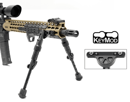 UTG RECON FLEX KEYMOD BIPOD, MATTE BLACK, 5.7''-8'' CENTER HEIGHT