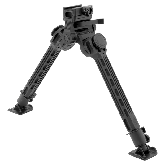 UTG BIG BORE FULL STABILITY BIPOD, 9"-14" CENTER HEIGHT