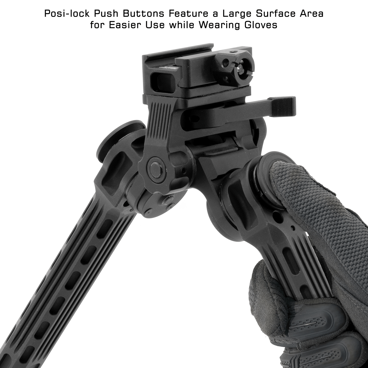 UTG BIG BORE FULL STABILITY BIPOD, 9"-14" CENTER HEIGHT
